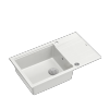 Quadron EVAN 136 XL GraniteQ zlewozmywak z syfonem Push To Open 1-komorowy z/o (860x500x210; kom. 420x490) pearl beige / elementy stalowe HCQE58650U2BSP2O